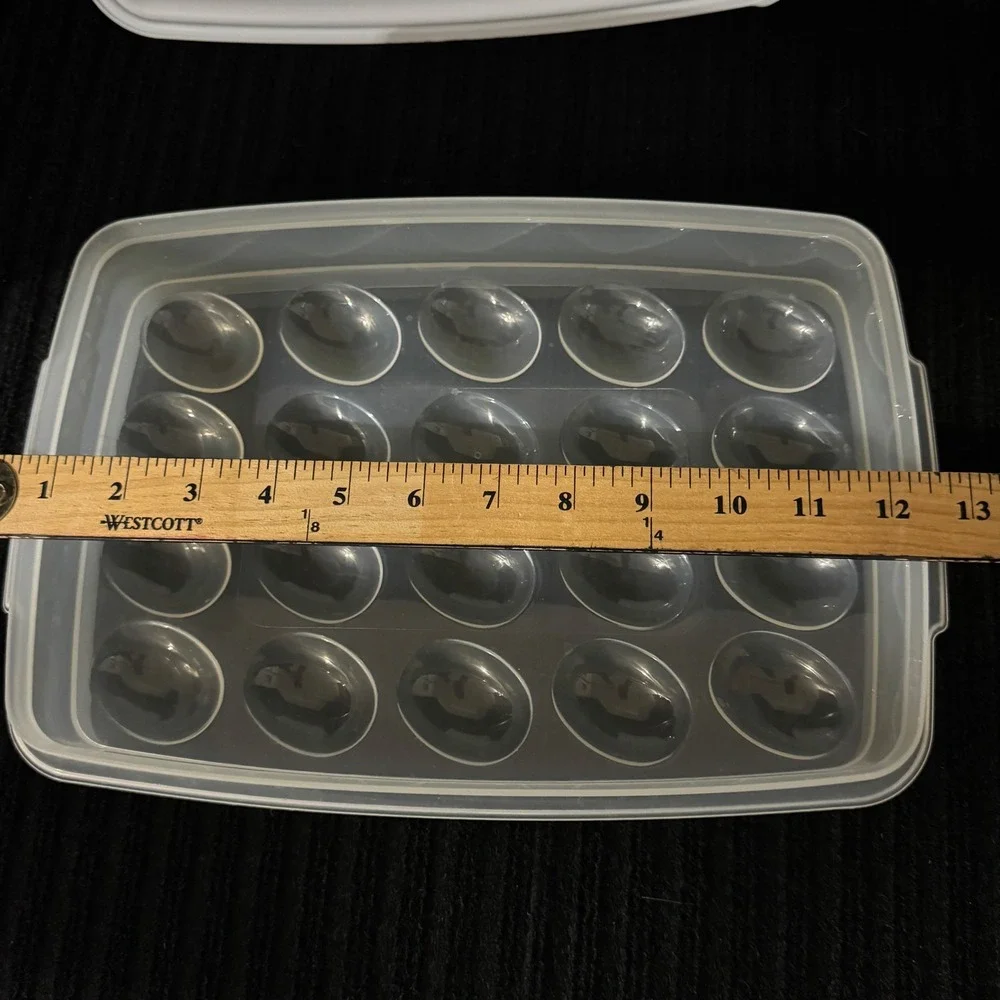 Rubbermaid Servin Saver Deviled Egg Carrier 20 Slot Vintage Clear White Lid 7